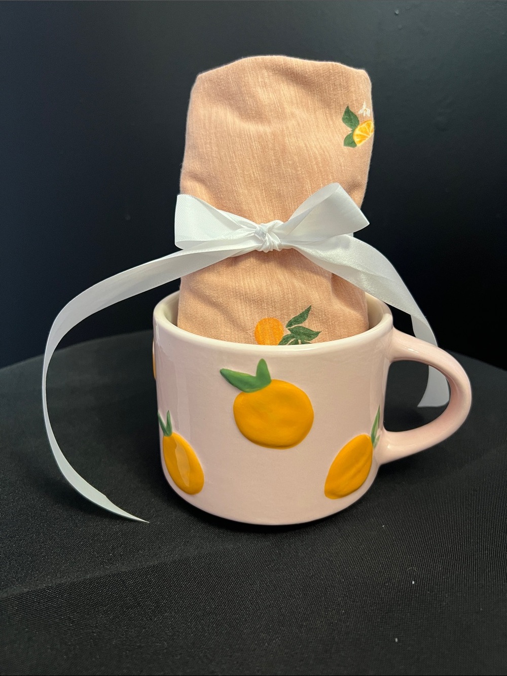 BUNDLE Pink Persimmons Ceramic Mug 25.5 oz w/ matching shirt size L - Picture 6 of 7